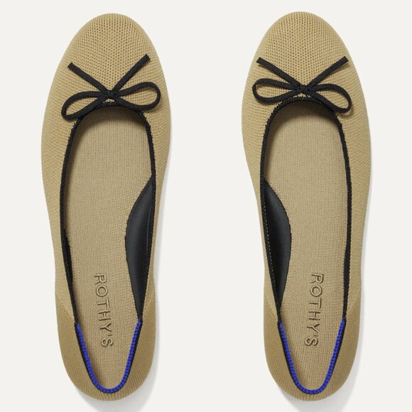 Rothy's Women's &quot;The Ballet Flat Beige and Black&quot; In Sole Comfort Size 9 NWB